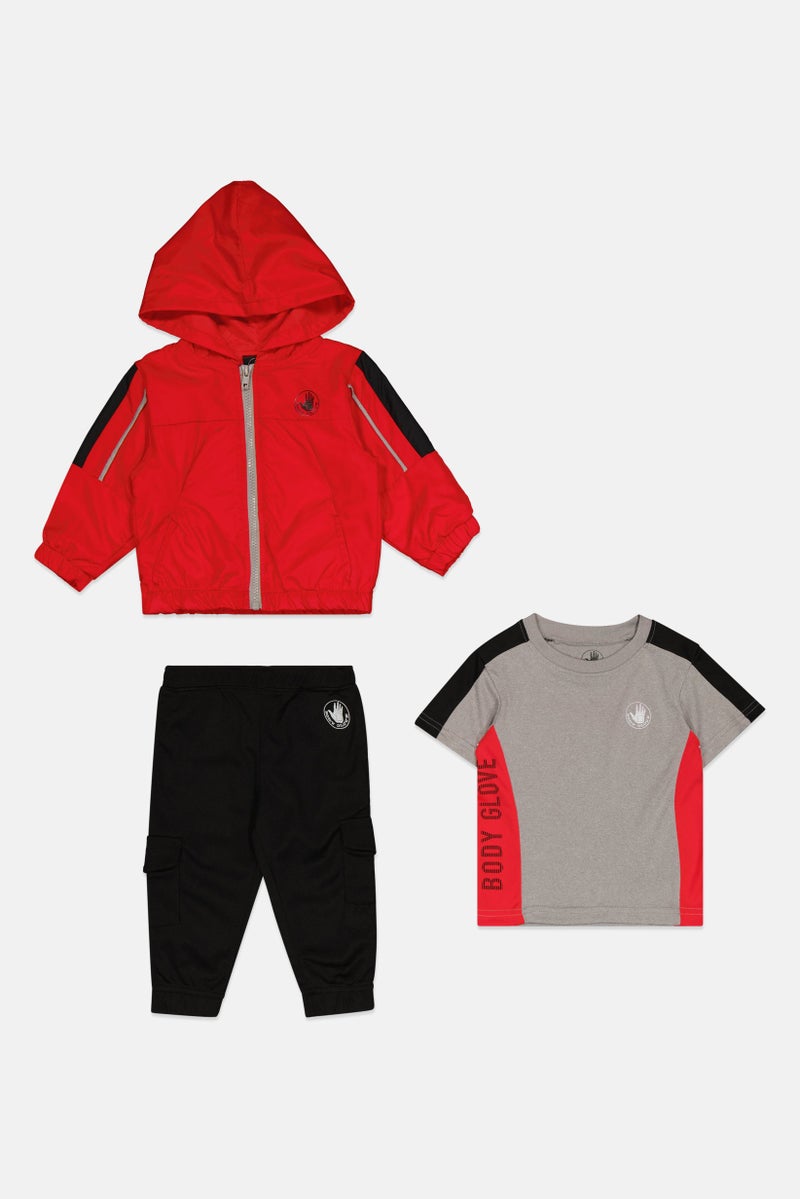 Body Glove Toddlers Boy 3 Pieces Brand Logo Jacket, T-Shirt And Jogger Pants Set, Multicolor - Image 3